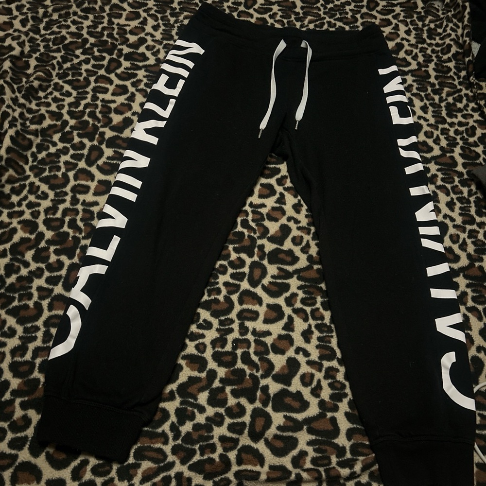Calvin Klein Black Joggers with White Logo